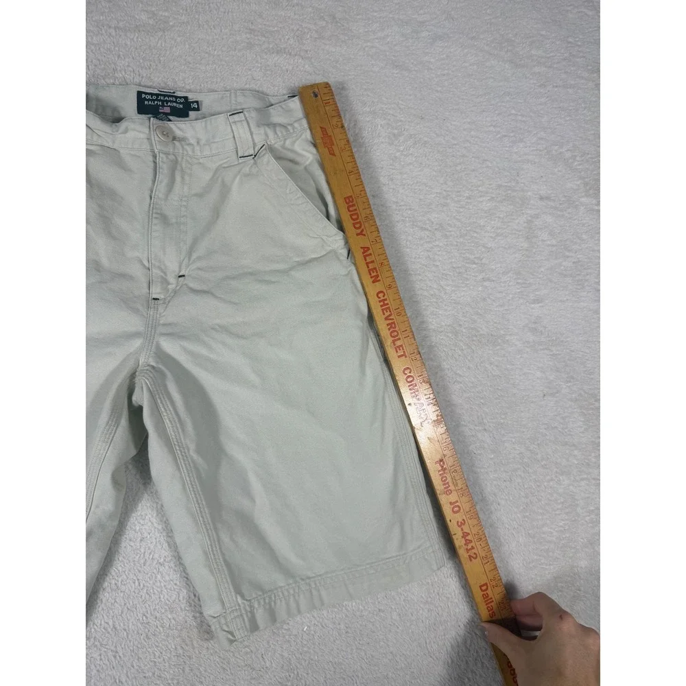 Polo Jeans Co Ralph Lauren Carpenter Shorts Boys 14 Beige Good Utility Workwear